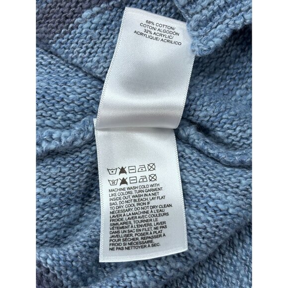 Lucky Brand Blue Striped Baja Hoodie M/M Cotton Blend Pullover With Front Pocket - Picture 6 of 11